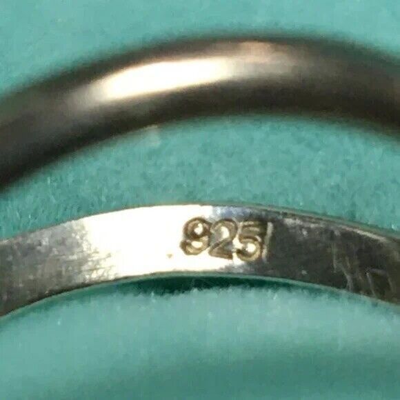 Sterling Silver Ring Set Wave Band Rings Size 7 Stacking Matching Couples Rings - Picture 3 of 9